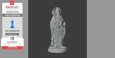 Saint Adalard of Corbie - Devotional Statue - STL 3D Print