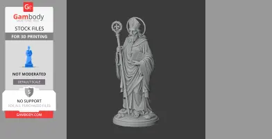 Saint Adalard of Corbie - Devotional Statue - STL 3D Print