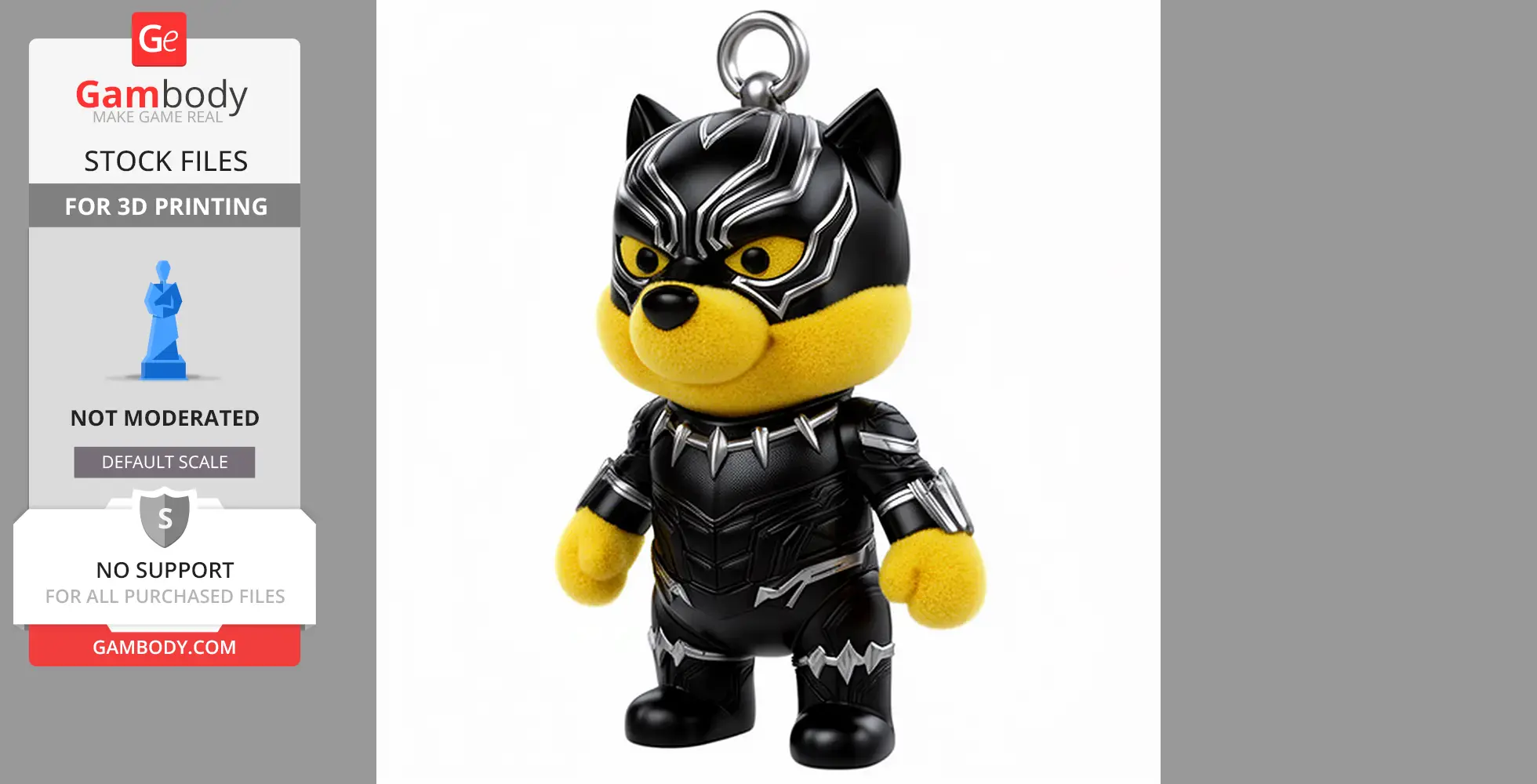Winnie the Pooh Black Panther Ring - Mashup Figure STL