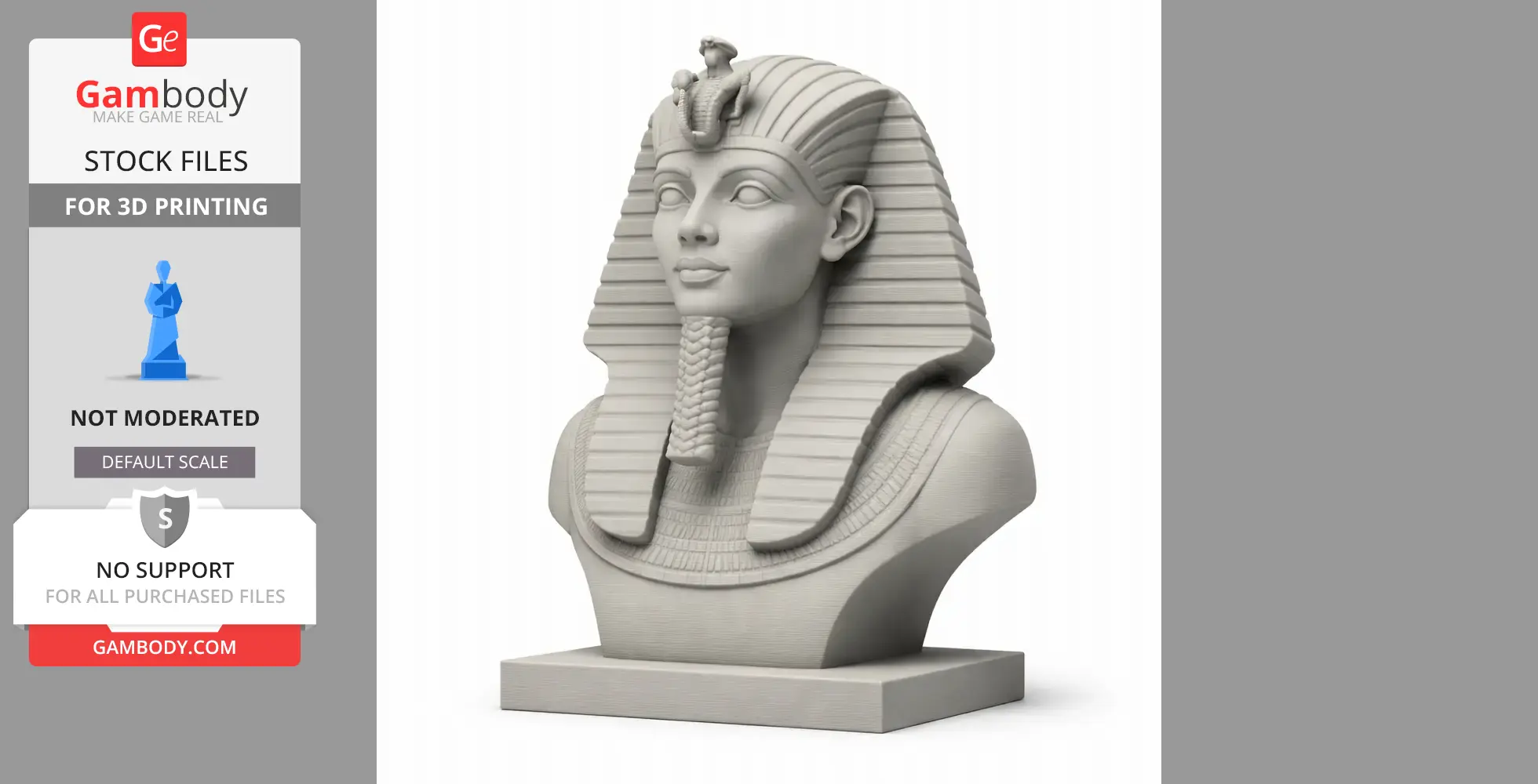 Tutankhamun Bust - Historical Warrior STL