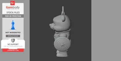 Winnie the Pooh Captain America Ring - Mashup Figure STL