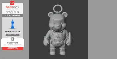 Winnie the Pooh Captain America Ring - Mashup Figure STL