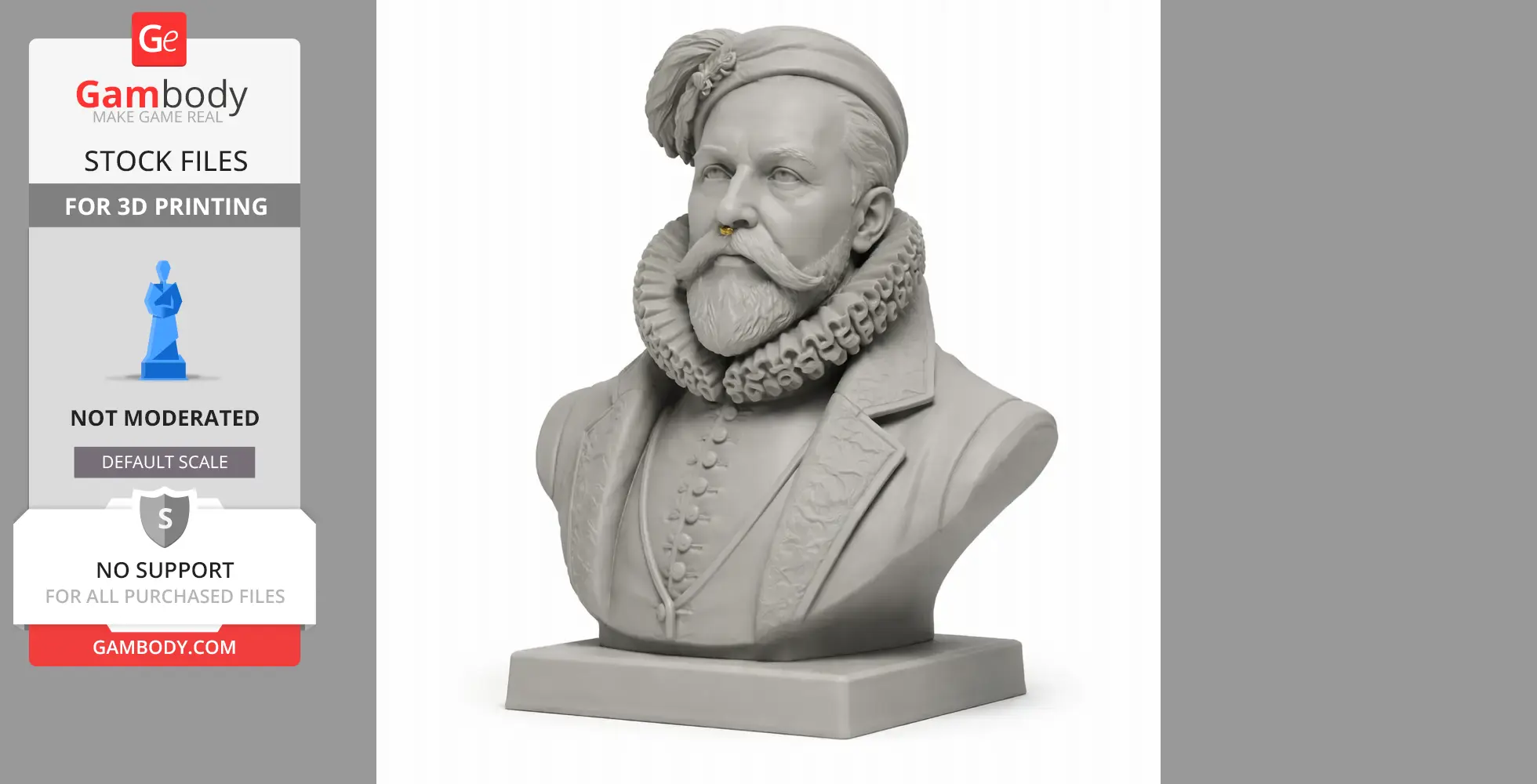 Tycho Brahe Bust - Historical Warrior STL