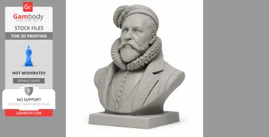 Tycho Brahe Bust - Historical Warrior STL