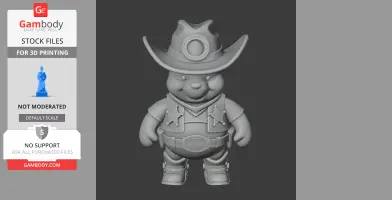 Winnie the Pooh Cowboy Ring Figure - Mashup Figure STL