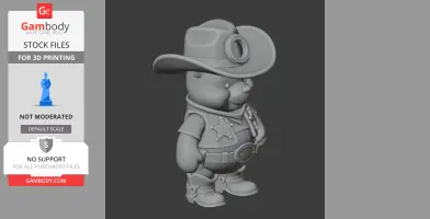Winnie the Pooh Cowboy Ring Figure - Mashup Figure STL
