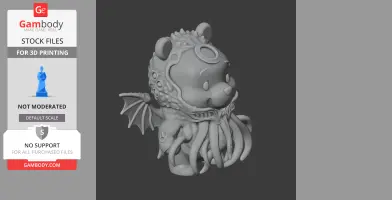 Winnie the Pooh Cthulhu Ring Figure - Mashup Figure STL
