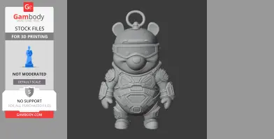 Winnie the Pooh Cyberpunk Ring Figure - Mashup Figure STL
