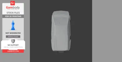 Top view of a 3D model of the Bizzarrini Manta car, ready for 3D printing.
