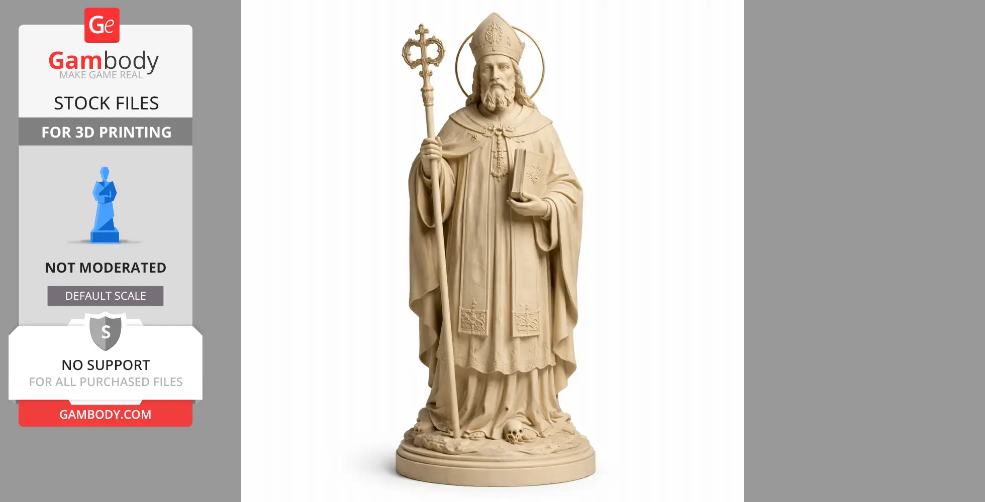 Saint Adalbert of Prague - Devotional Statue - STL 3D Print