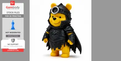 Winnie the Pooh Dark Knight Ring Figure - Mashup Figure STL