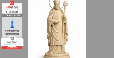 Saint Adalgar - Devotional Statue - STL 3D Print