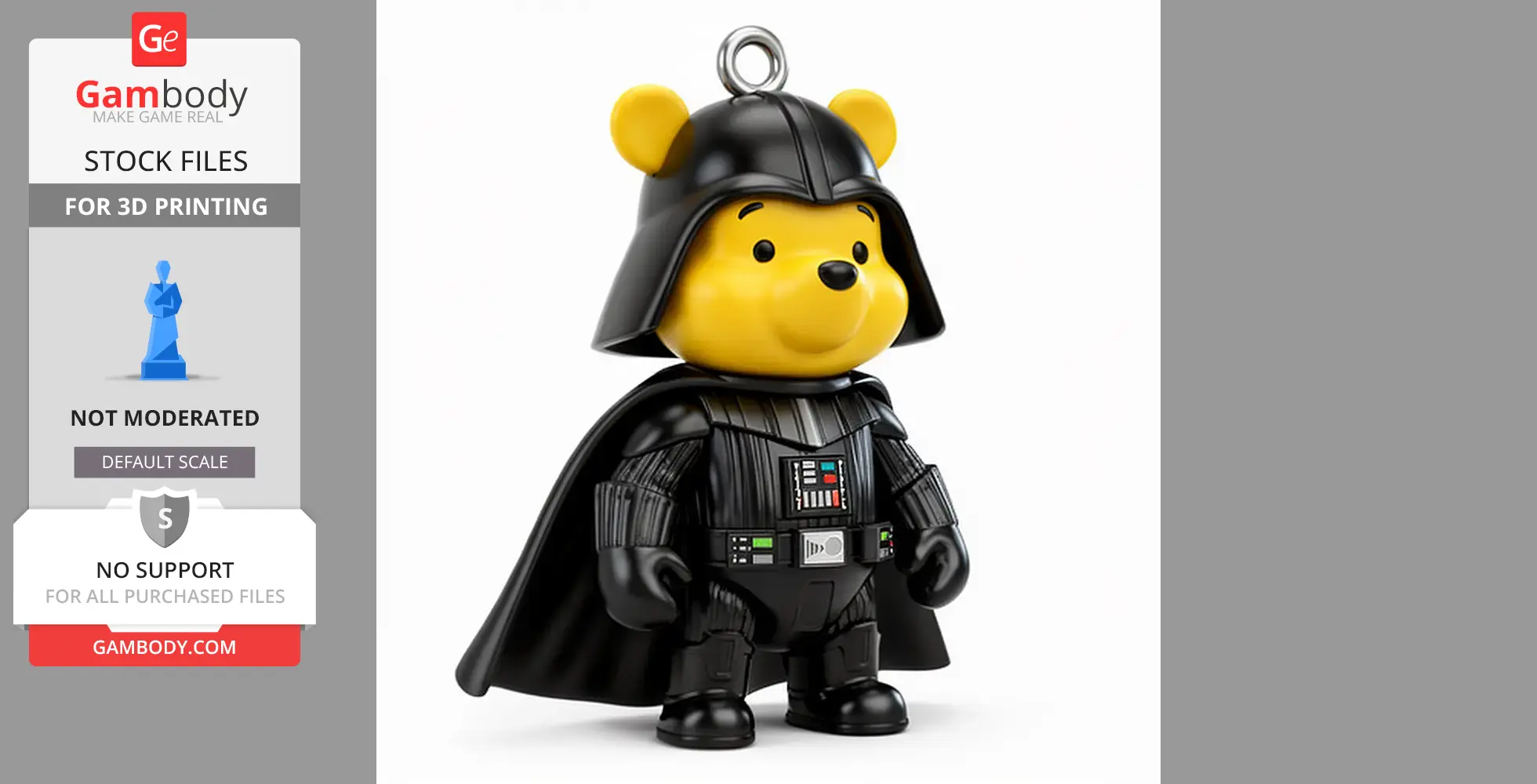 Winnie the Pooh Darth Vader Ring Figure - Mashup Figure STL