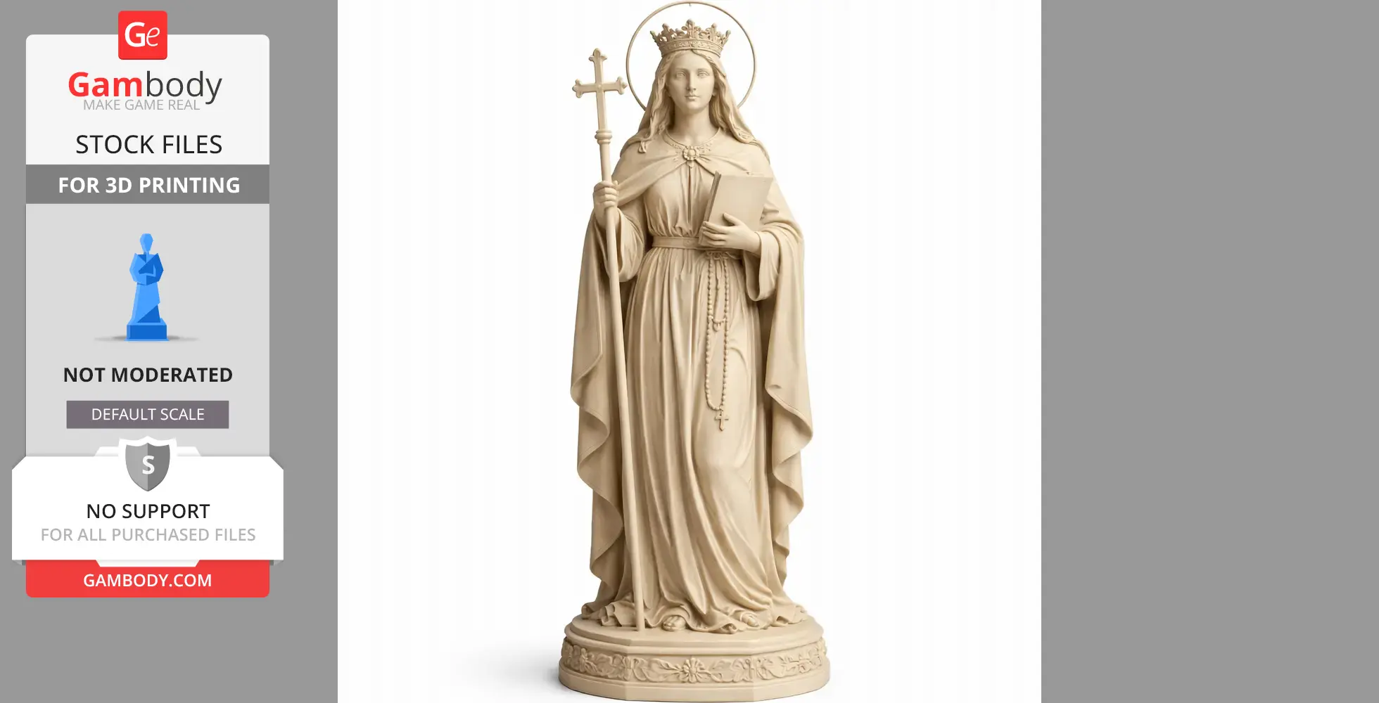 Saint Adela of Normandy - Devotional Statue - STL 3D Print