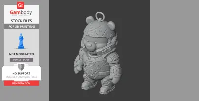 Winnie the Pooh Doom Slayer Ring Figure - Mashup Figure STL