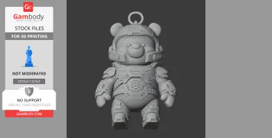 Winnie the Pooh Doom Slayer Ring Figure - Mashup Figure STL