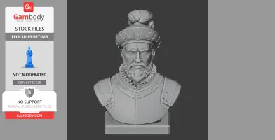 Vasco Nunez de Balboa Bust - Historical Warrior STL