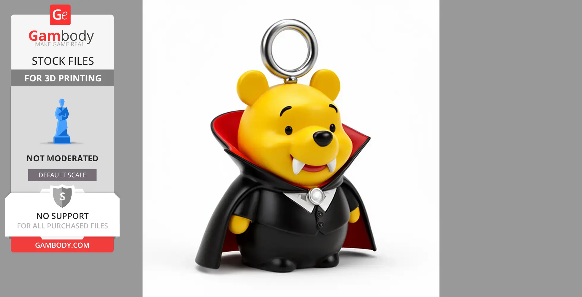 Winnie the Pooh Dracula Ring Figure - Mashup Figure STL