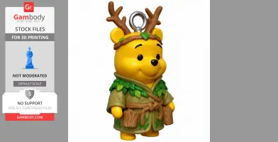 Winnie the Pooh Druid Ring Figure - Mashup Figure STL