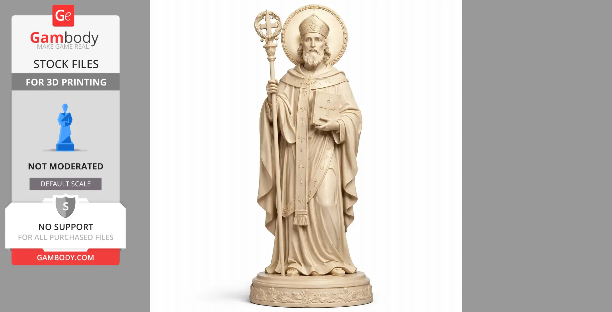 Saint Adheritus - Devotional Statue - STL 3D Print