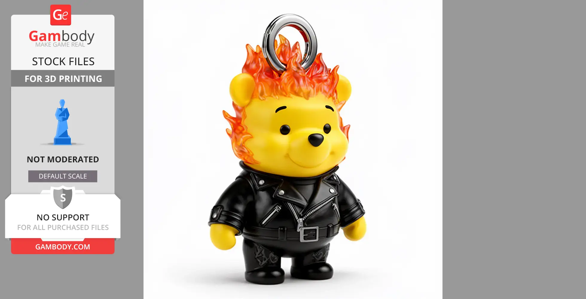 Winnie the Pooh Ghost Rider Ring Figure - Mashup Figure STL
