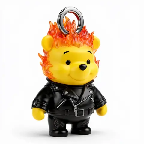 Winnie the Pooh Ghost Rider Ring Figure - Mashup Figure STL