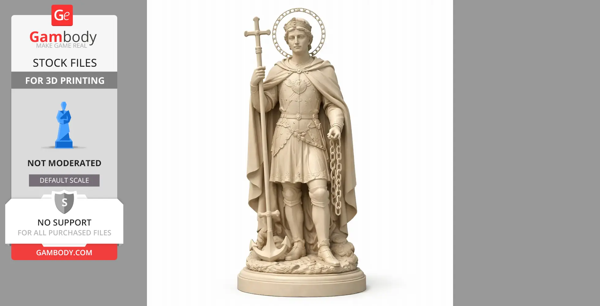 Saint Adjutor - Devotional Statue - STL 3D Print
