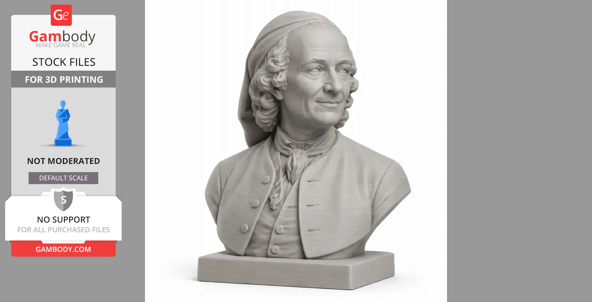 Voltaire Bust - Historical Warrior STL