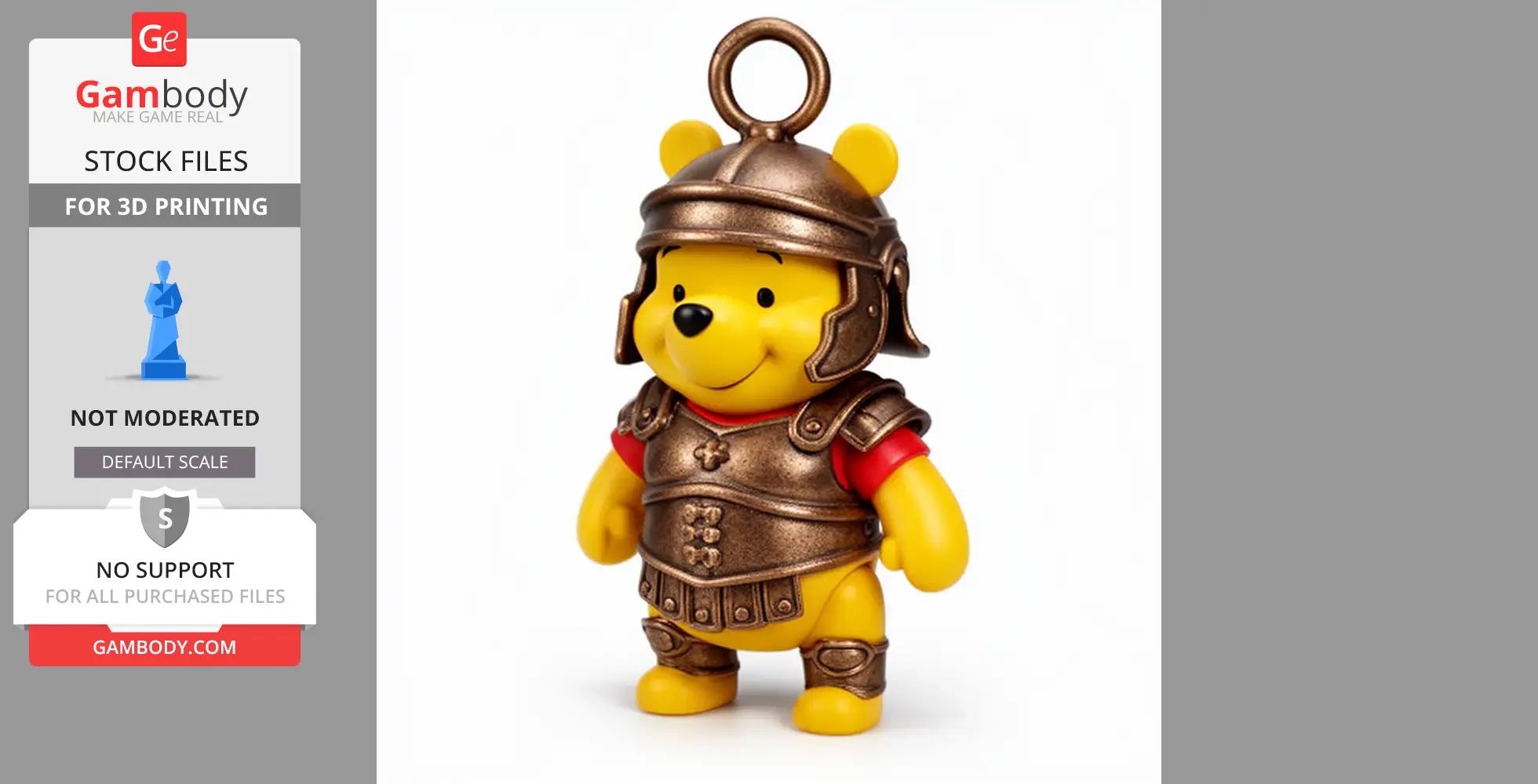 Winnie the Pooh Gladiator Ring Figure - Mashup Figure STL