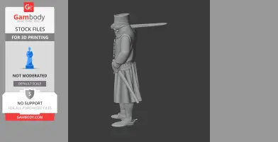 William Longsword Knight - Historical Warrior STL