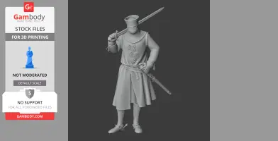 William Longsword Knight - Historical Warrior STL