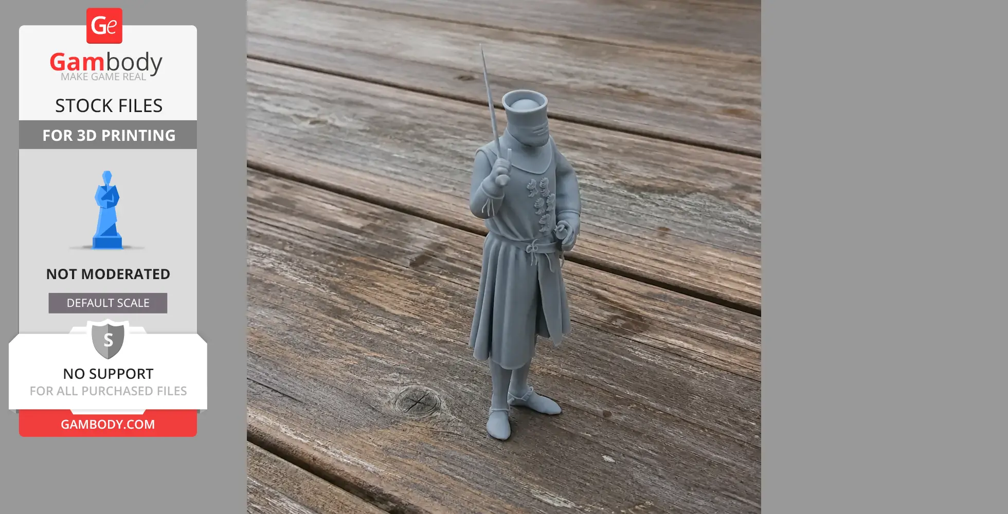 William Longsword Knight - Historical Warrior STL