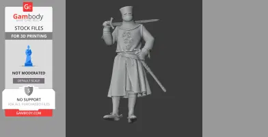William Longsword Knight - Historical Warrior STL