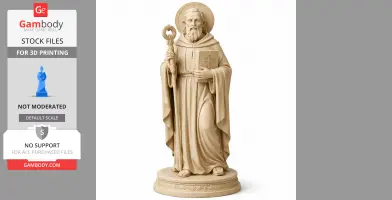 Saint Adomnan - Devotional Statue - STL 3D Print