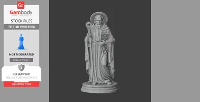 Saint Adomnan - Devotional Statue - STL 3D Print