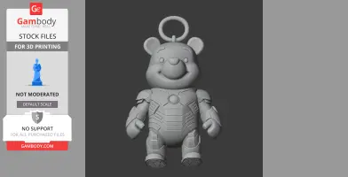Winnie the Pooh Iron Man Ring Figure - Mashup Figure STL