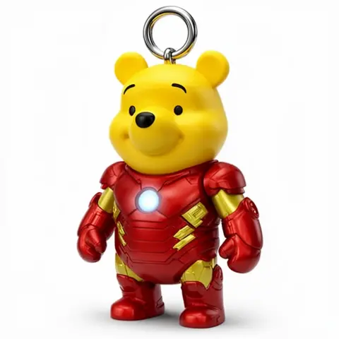 Winnie the Pooh Iron Man Ring Figure - Mashup Figure STL