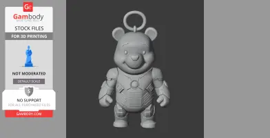 Winnie the Pooh Iron Man Ring Figure - Mashup Figure STL