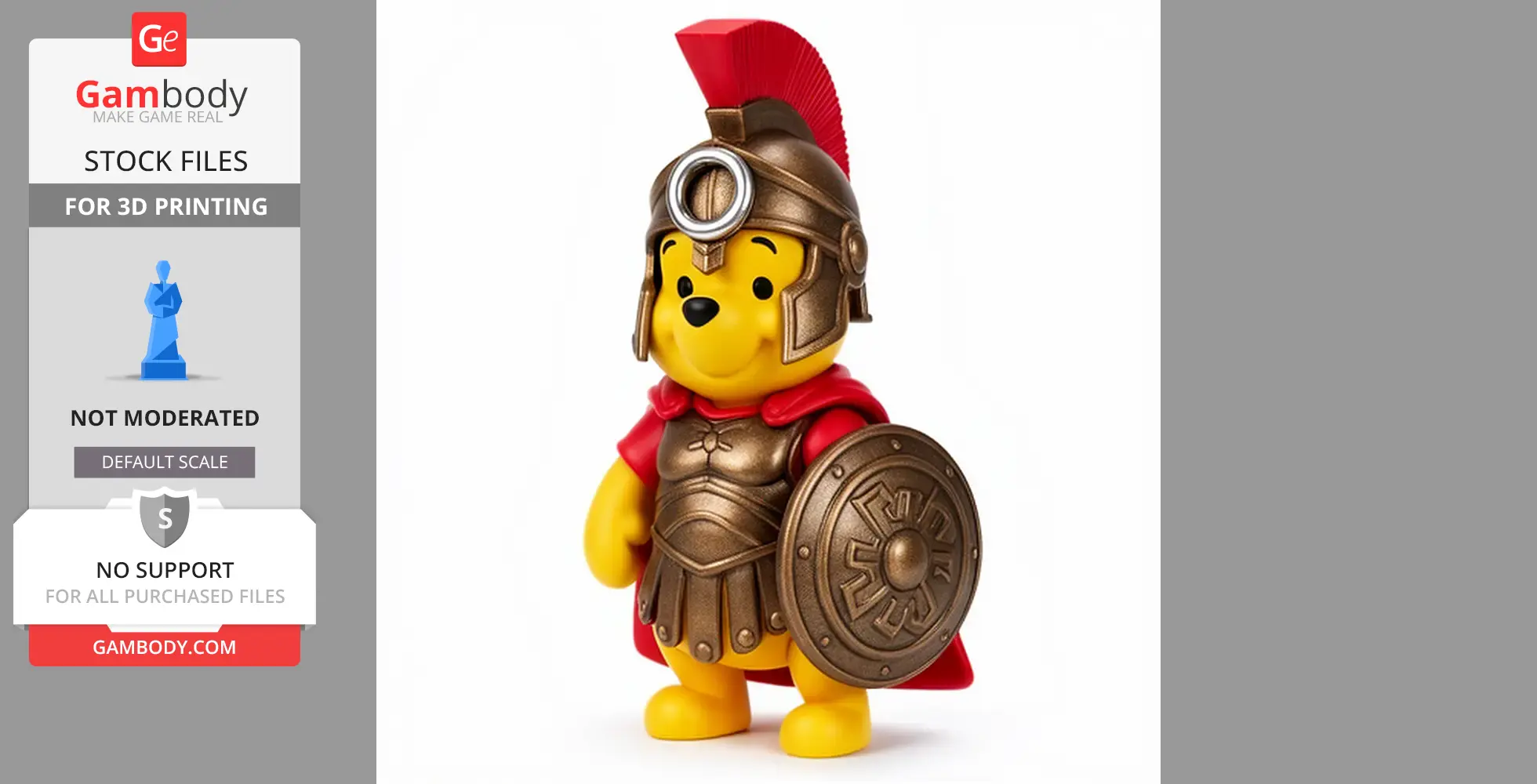 Winnie the Pooh Leonidas Ring Figure - Mashup Figure STL