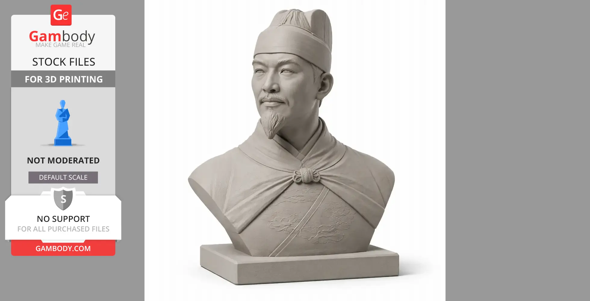 Zheng He Bust - Historical Warrior STL