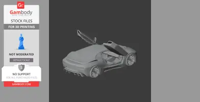 3D model of a BMW i8 with open butterfly doors, ready for 3D printing.