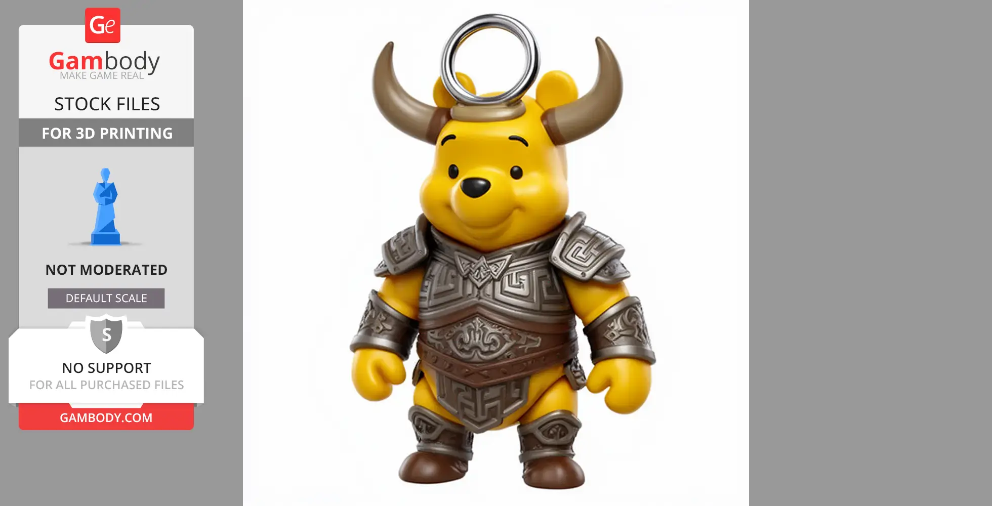 Winnie the Pooh Minotaur Ring Figure - Mashup Figure STL
