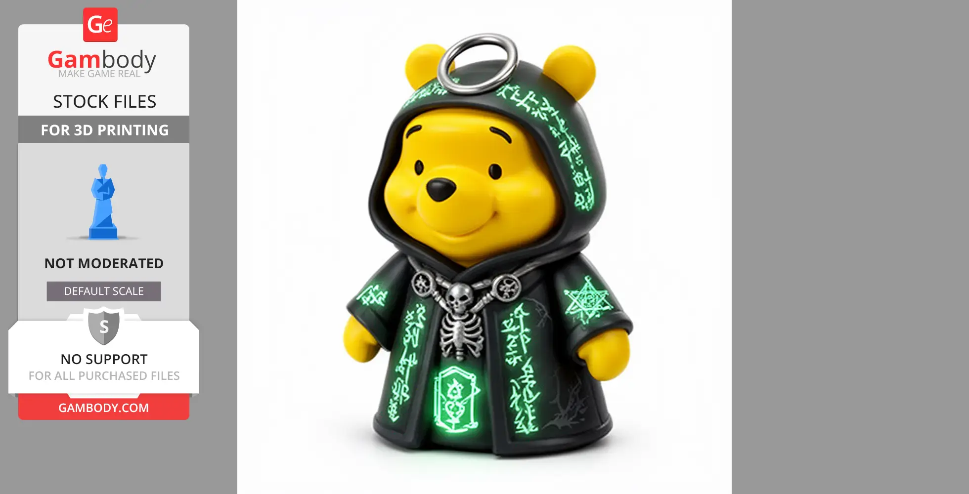Winnie the Pooh Necromancer Ring Figure - Mashup Figure STL