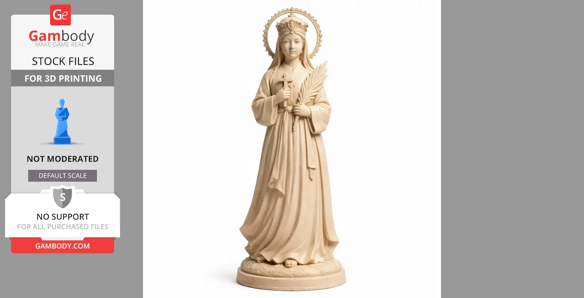 Saint Agatha Kim Agi - Devotional Statue - STL 3D Print