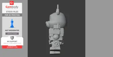 Mashup figure of Winnie the Pooh with Optimus Prime elements, designed as a ring for 3D printing.