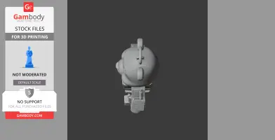 3D model of a mashup figure combining elements of Winnie the Pooh and Optimus Prime from a top view.