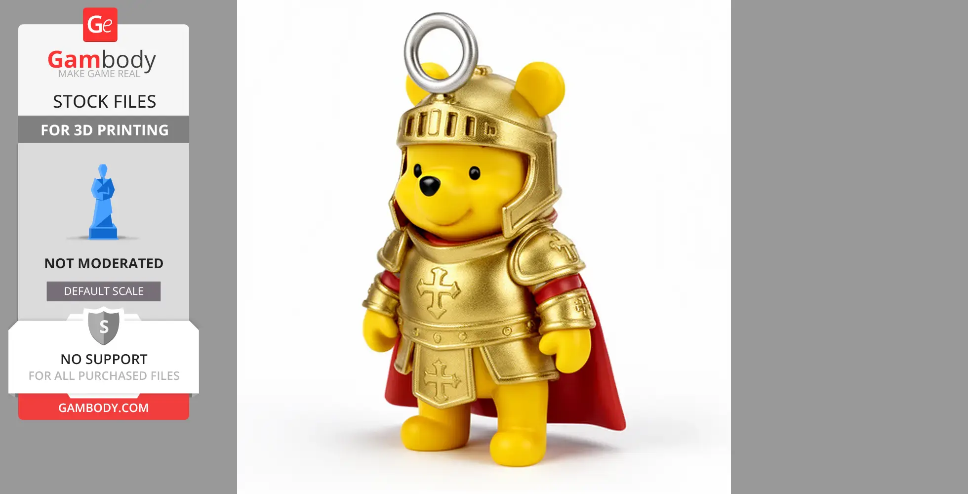 Winnie the Pooh Paladin Ring Figure - Mashup Figure STL