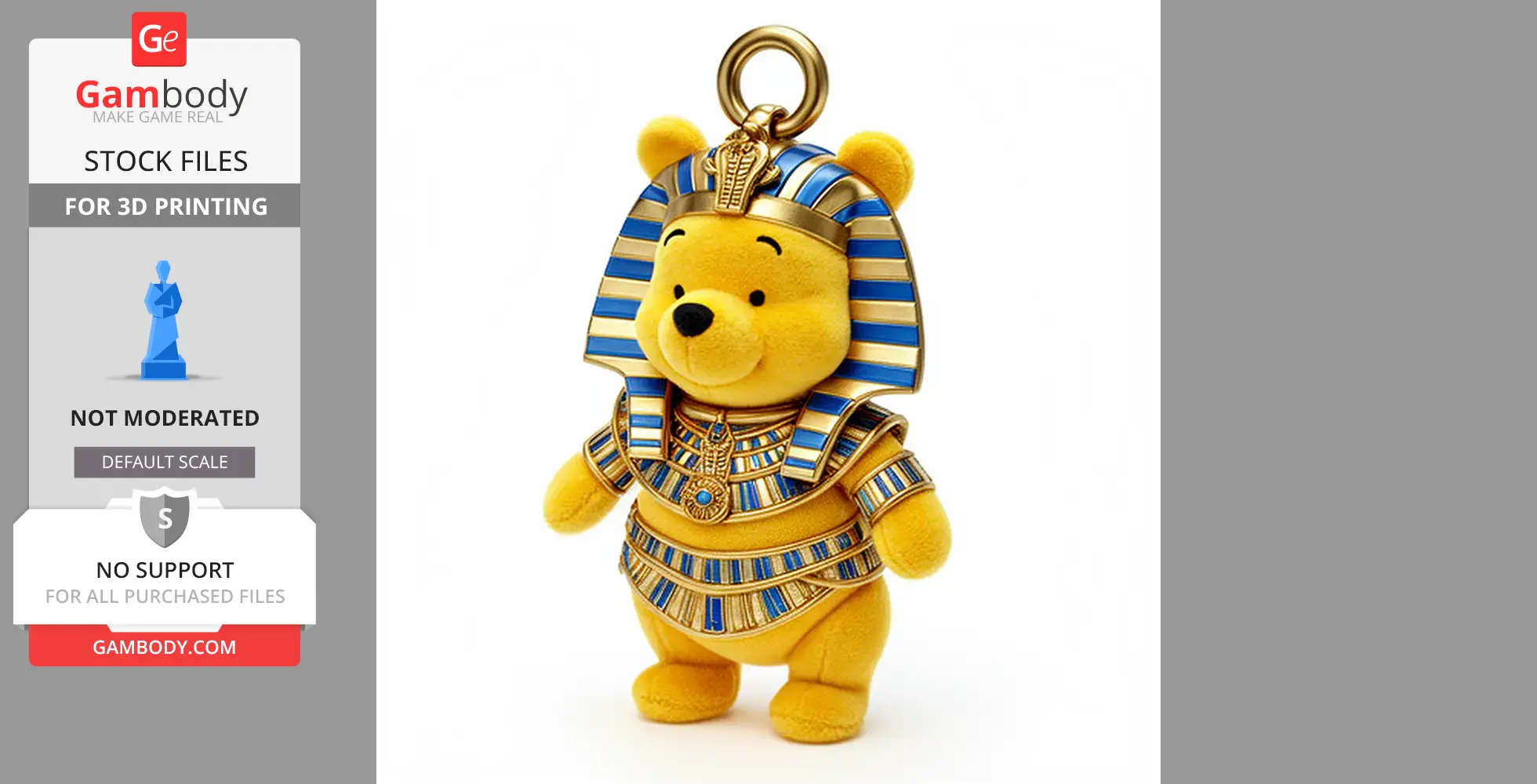 Winnie the Pooh Pharaoh Ring Figure - Mashup Figure STL