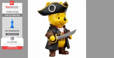 Winnie the Pooh Pirate Ring Figure - Mashup Figure STL