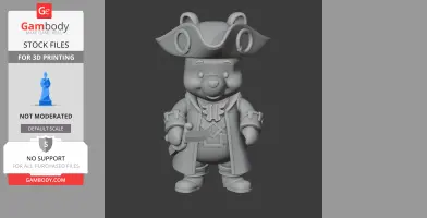 Winnie the Pooh Pirate Ring Figure - Mashup Figure STL